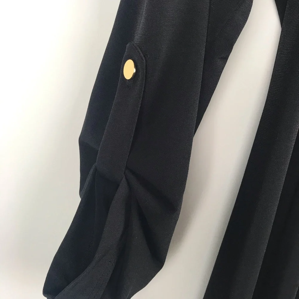 Calvin Klein Black Mini Wrap Dress with Grommet Detail